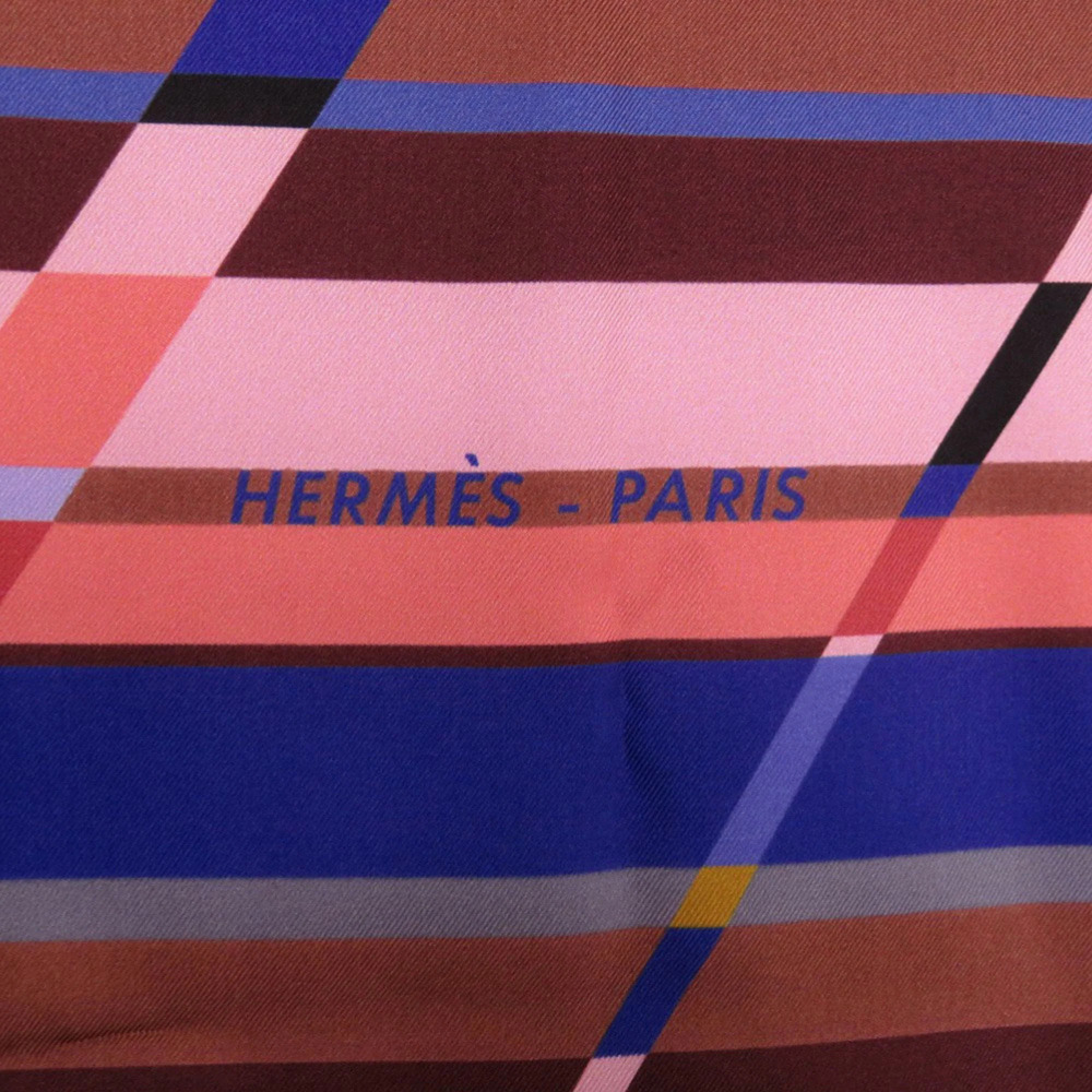 HERMES Authentic Brown Silk Scarf - Picture 3 of 4